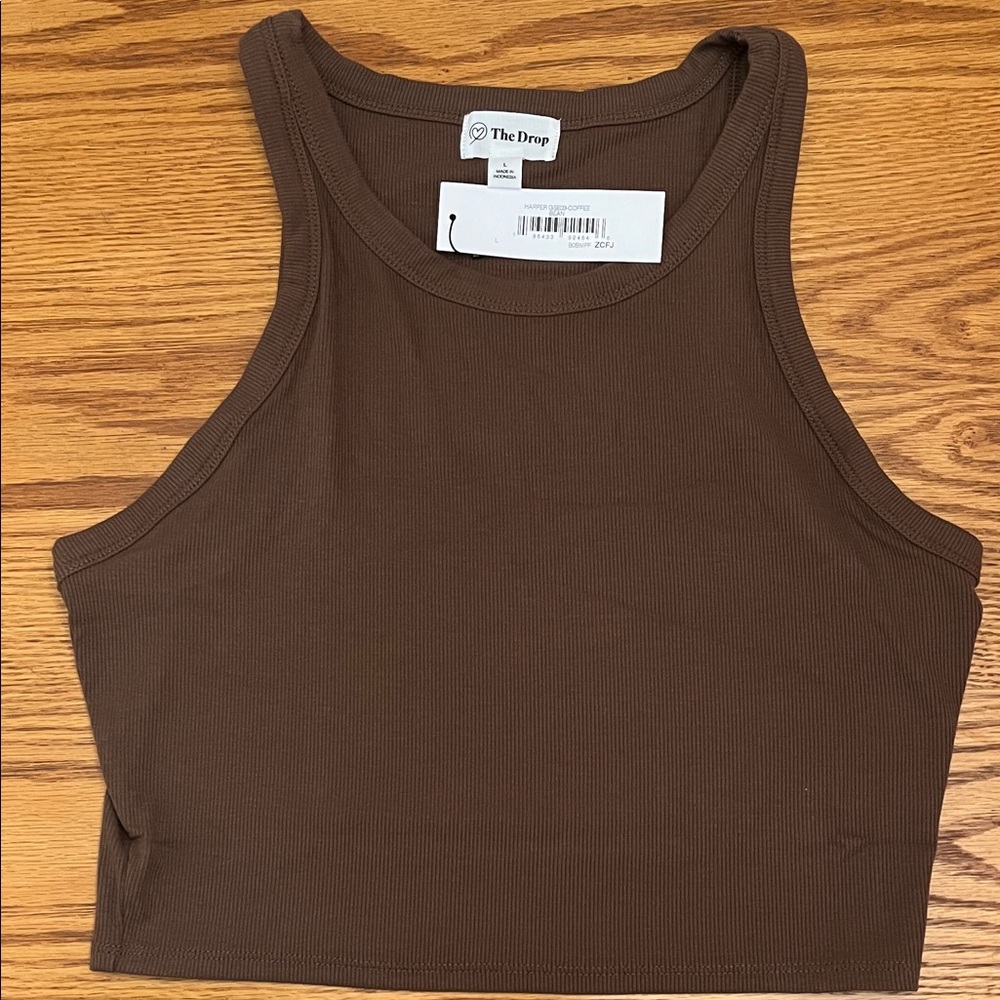 NWT The Drop Women's Harper Essential Cropped Tank